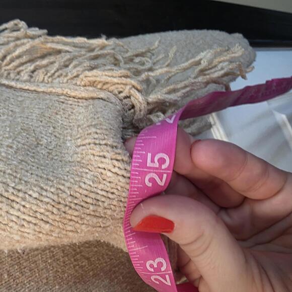 Happily Grey Women's Tan Turtleneck Cropped Sweater w/ Fringe Detail- size Large - Picture 6 of 7